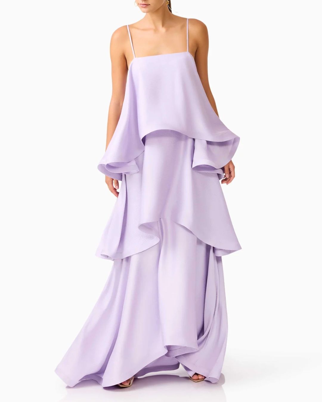 Vyla™ Elegant Three-layer Ruffle Sling Maxi Dress