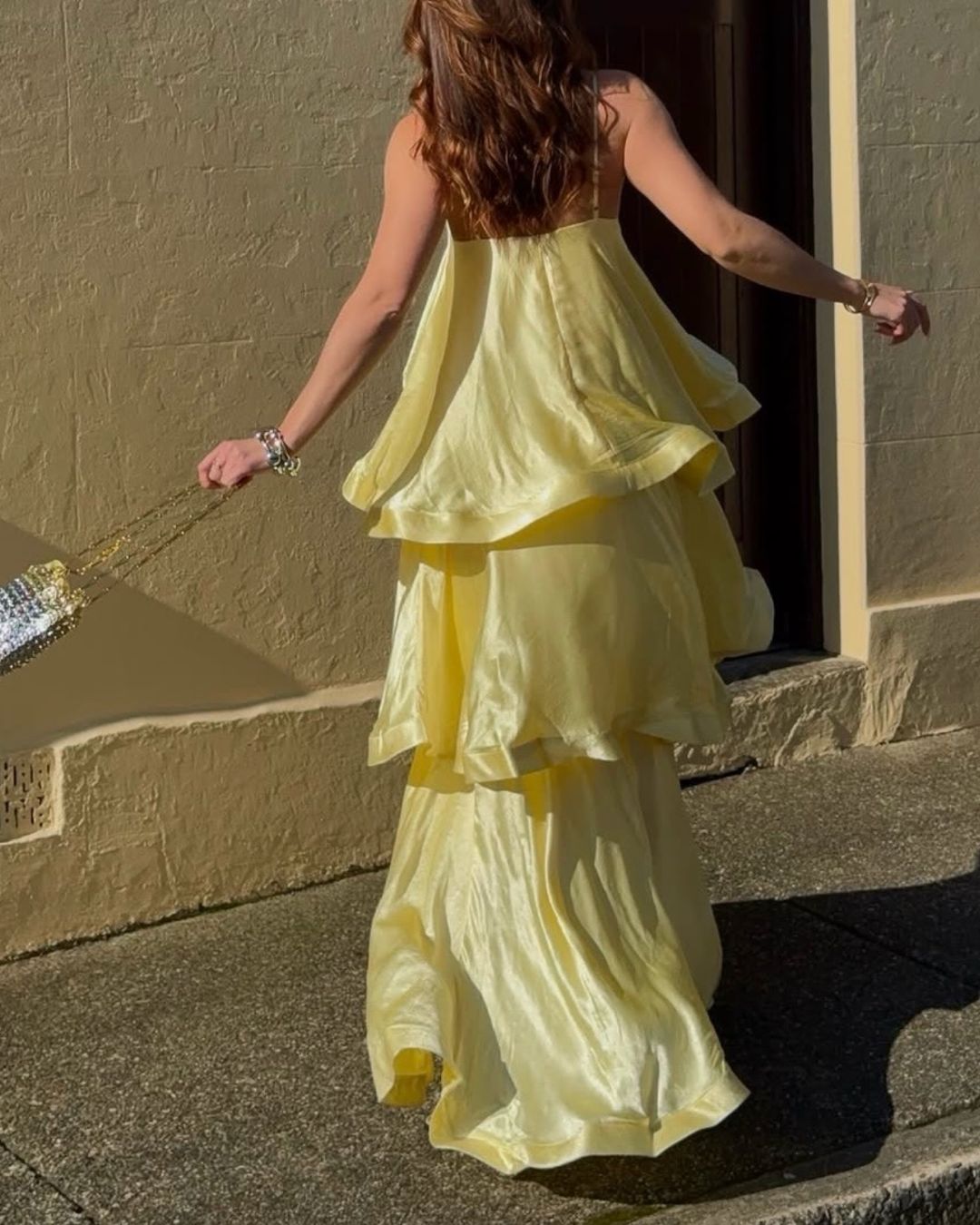 Vyla™ Elegant Three-layer Ruffle Sling Maxi Dress