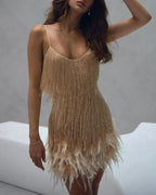 Vyla™ Candyfloss Feather Dream Mini Dress