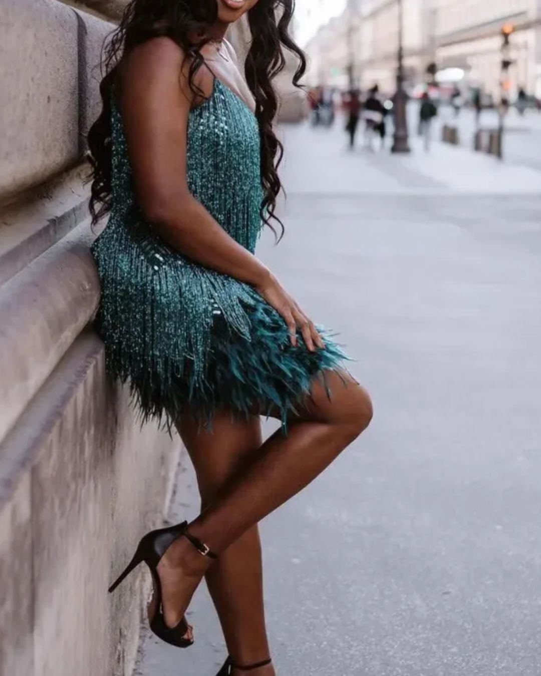 Vyla™ Candyfloss Feather Dream Mini Dress
