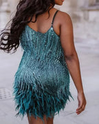 Vyla™ Candyfloss Feather Dream Mini Dress