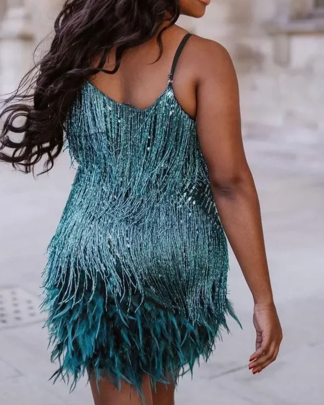 Vyla™ Candyfloss Feather Dream Mini Dress