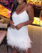 Vyla™ Candyfloss Feather Dream Mini Dress