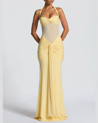 Vyla™ Halter Mesh Mermaid Maxi Dress