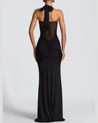 Vyla™ Halter Mesh Mermaid Maxi Dress