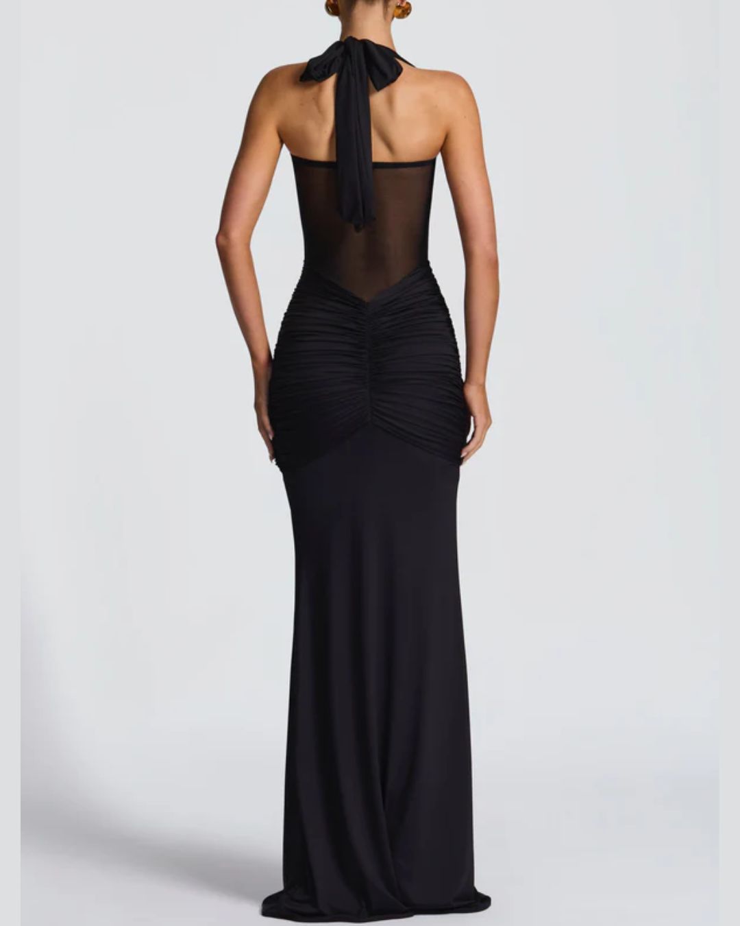 Vyla™ Halter Mesh Mermaid Maxi Dress