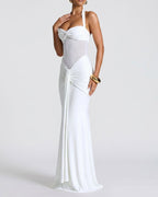 Vyla™ Halter Mesh Mermaid Maxi Dress