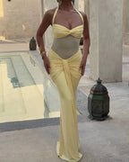 Vyla™ Halter Mesh Mermaid Maxi Dress