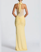 Vyla™ Halter Mesh Mermaid Maxi Dress