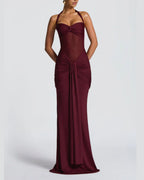 Vyla™ Halter Mesh Mermaid Maxi Dress