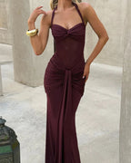 Vyla™ Halter Mesh Mermaid Maxi Dress
