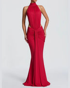 Vyla™ High Neck Halter Backless Maxi Dress