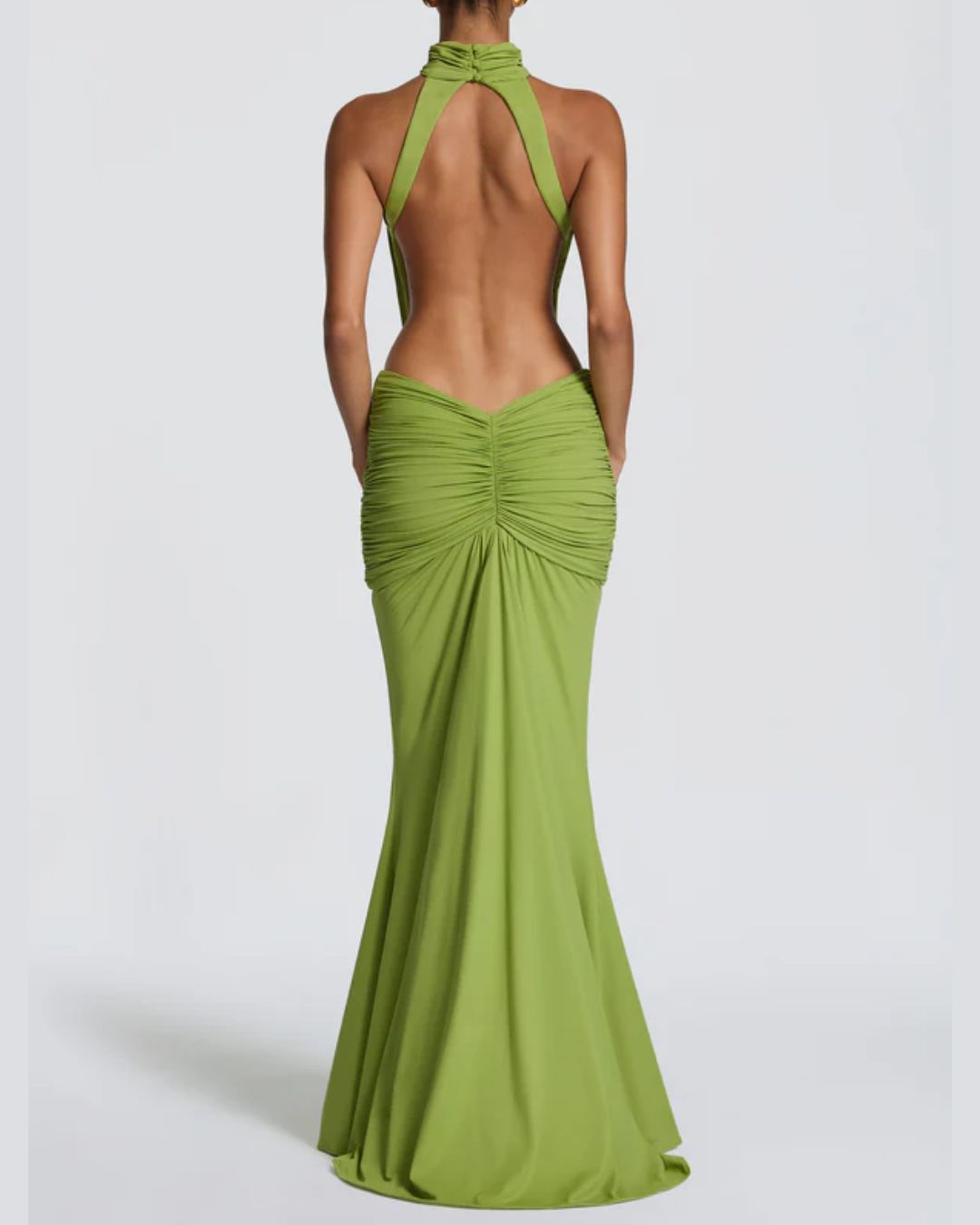 Vyla™ High Neck Halter Backless Maxi Dress