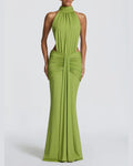 Vyla™ High Neck Halter Backless Maxi Dress