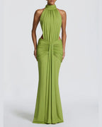 Vyla™ High Neck Halter Backless Maxi Dress