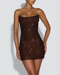 Vyla™ Sparkly Strapless Lace-Up Mini Dress