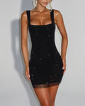 Vyla™ Sparkly Mesh Backless Bodycon Mini Dress