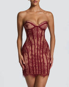 Vyla™ Lace Strapless Bodycon Mini Dress