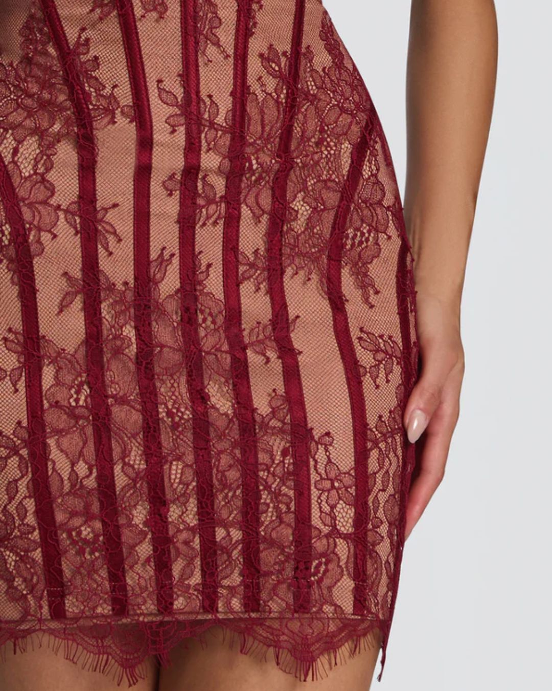 Vyla™ Lace Strapless Bodycon Mini Dress