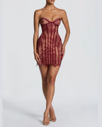 Vyla™ Lace Strapless Bodycon Mini Dress