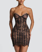 Vyla™ Lace Strapless Bodycon Mini Dress