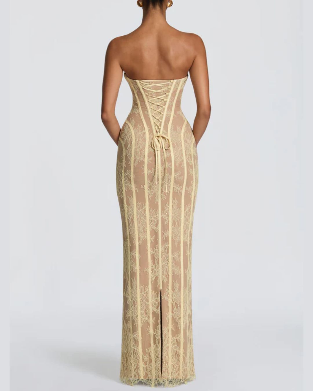 Vyla™ Lace Strapless Bodycon Maxi Dress
