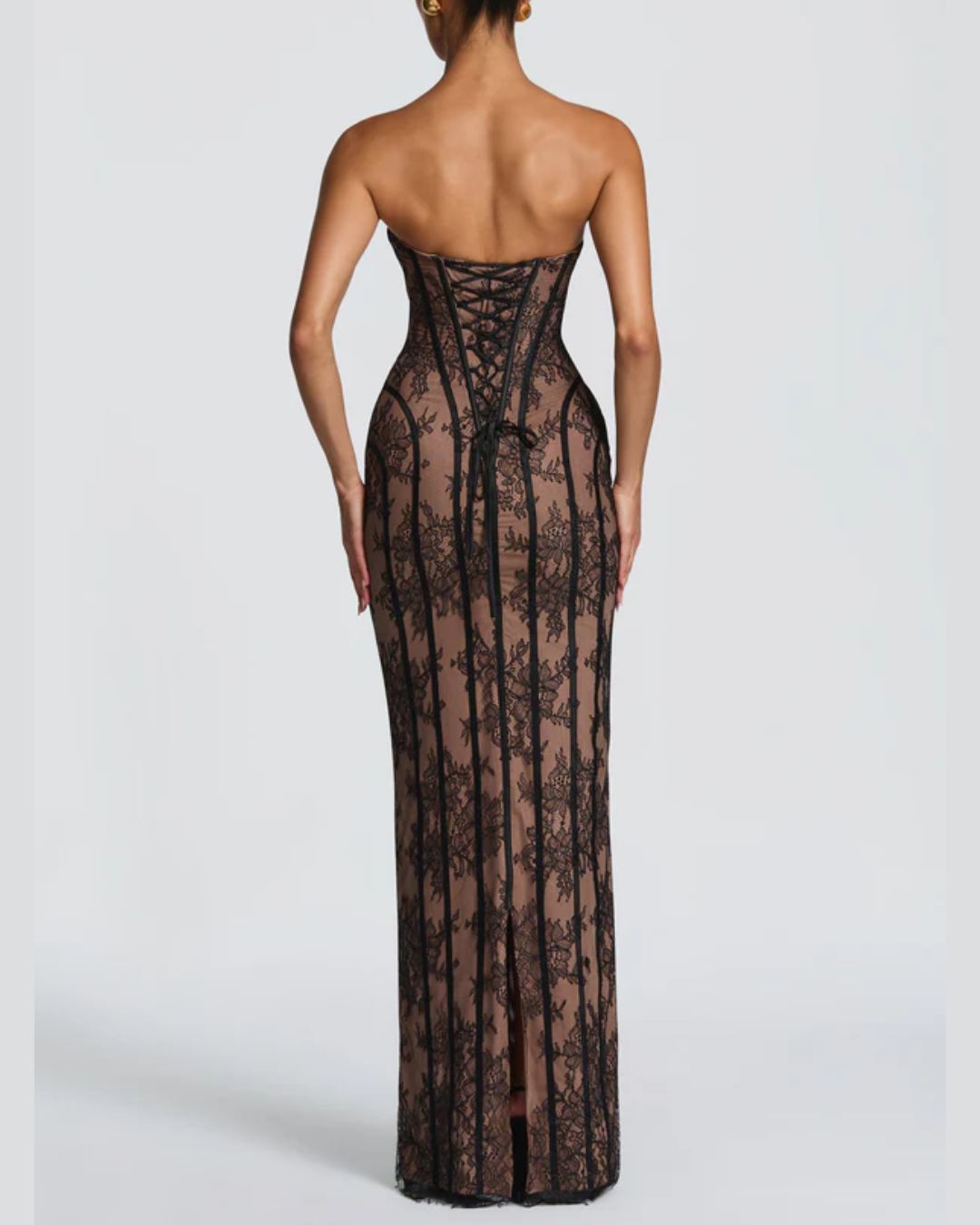 Vyla™ Lace Strapless Bodycon Maxi Dress