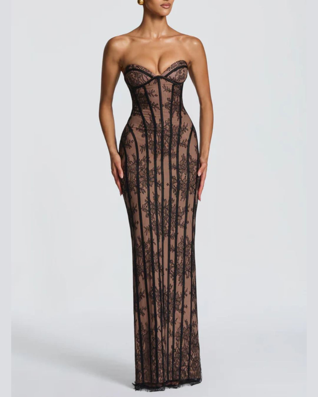 Vyla™ Lace Strapless Bodycon Maxi Dress