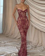 Vyla™ Lace Strapless Bodycon Maxi Dress