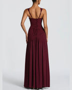 Vyla™ Scarf High Slit Ruched Waist Maxi Dress