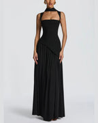 Vyla™ Scarf High Slit Ruched Waist Maxi Dress