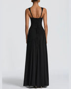 Vyla™ Scarf High Slit Ruched Waist Maxi Dress
