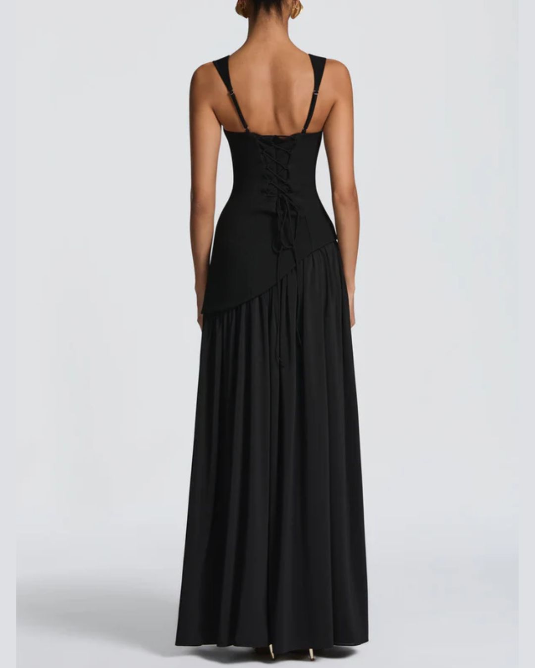 Vyla™ Scarf High Slit Ruched Waist Maxi Dress