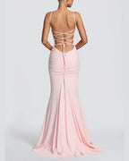 Vyla™ Lace-Up Backless Mermaid Gown