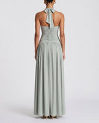 Vyla™ Halter High Slit Waist-Cinching Maxi Dress