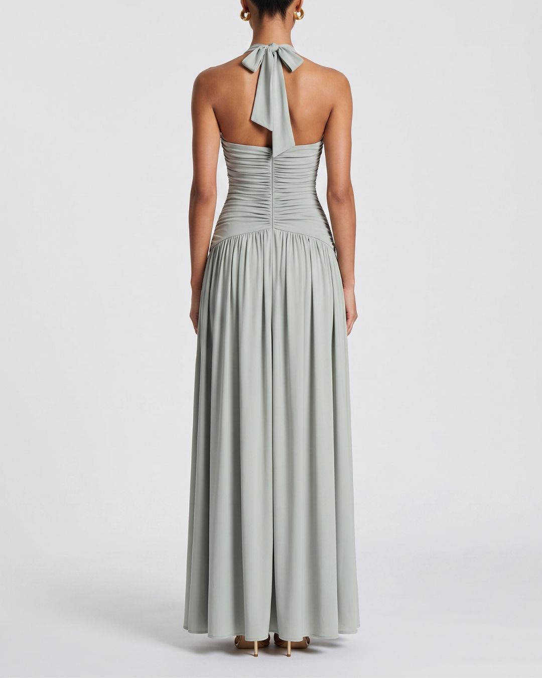 Vyla™ Halter High Slit Waist-Cinching Maxi Dress