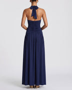 Vyla™ Halter High Slit Waist-Cinching Maxi Dress