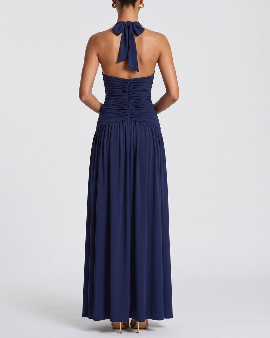 Vyla™ Halter High Slit Waist-Cinching Maxi Dress