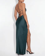 Vyla™ High Slit Open Back Maxi Dress
