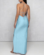 Vyla™ High Slit Open Back Maxi Dress