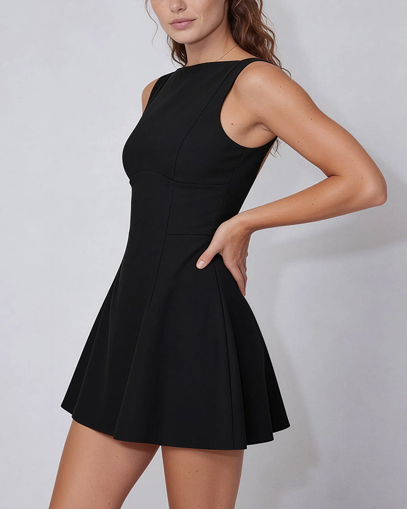 Vyla™ Backless Skater Mini Dress - Sleeveless Summer Party Dress
