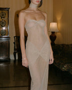 Vyla™ Strapless Shimmer Mesh Mermaid Maxi Dress