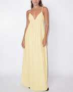Vyla™ Sun-Kissed V-Neck Backless Maxi Slip Dress