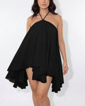 Vyla™ Halter Neck Tiered Mesh Mini Dress