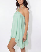 Vyla™ Halter Neck Tiered Mesh Mini Dress