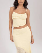 Vyla™ Romance Lace-Panel Asymmetrical Maxi Dresses Set