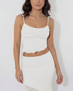 Vyla™ Romance Lace-Panel Asymmetrical Maxi Dresses Set