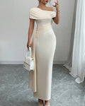 Vyla™ Asymmetrical Draped Maxi Evening Dress