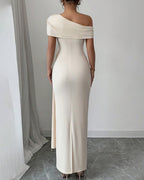 Vyla™ Asymmetrical Draped Maxi Evening Dress