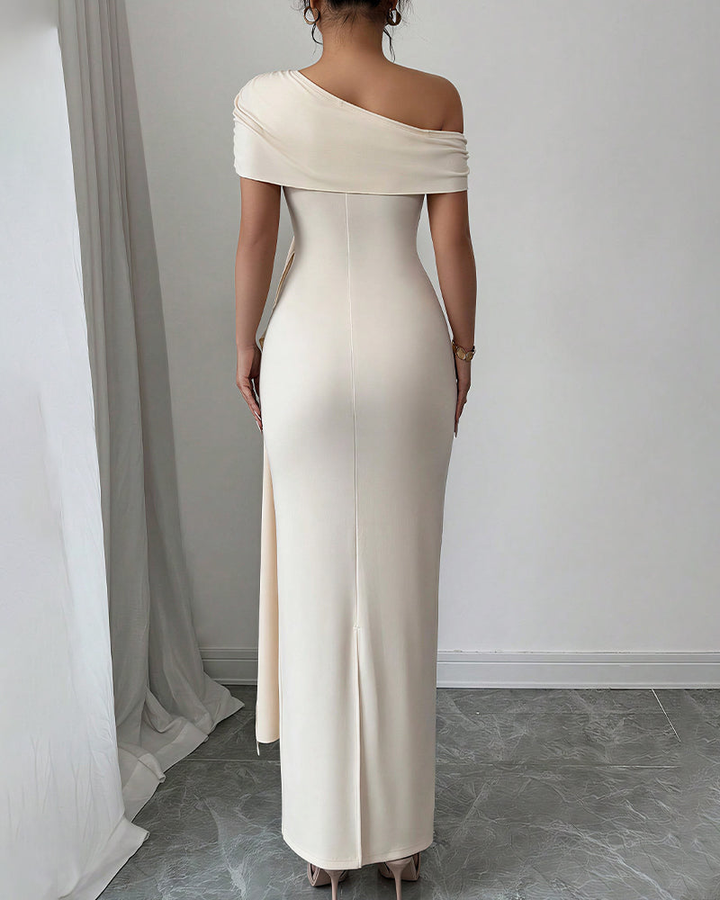 Vyla™ Asymmetrical Draped Maxi Evening Dress